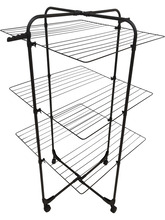 Tørrestativ m/hjul sort 70 x 70 x 133 cm